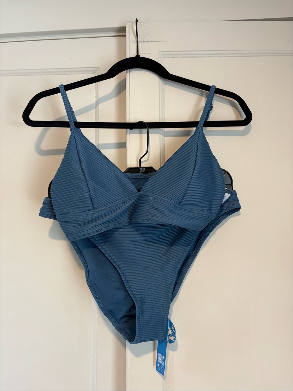 Cupshe Blue Ribbed Two-Piece Bikini Set - Picture 1 of 9